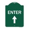 Signmission Designer Series Enter Enter W/ Up Arrow, Green & White Aluminum Sign, 18" x 24", GW-1824-24097 A-DES-GW-1824-24097 - alternate 1